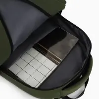 Рюкзак, 26*14*39 см, 2 отд 5н/карм, Комби, Водонепрон. дно, зеленый/черн