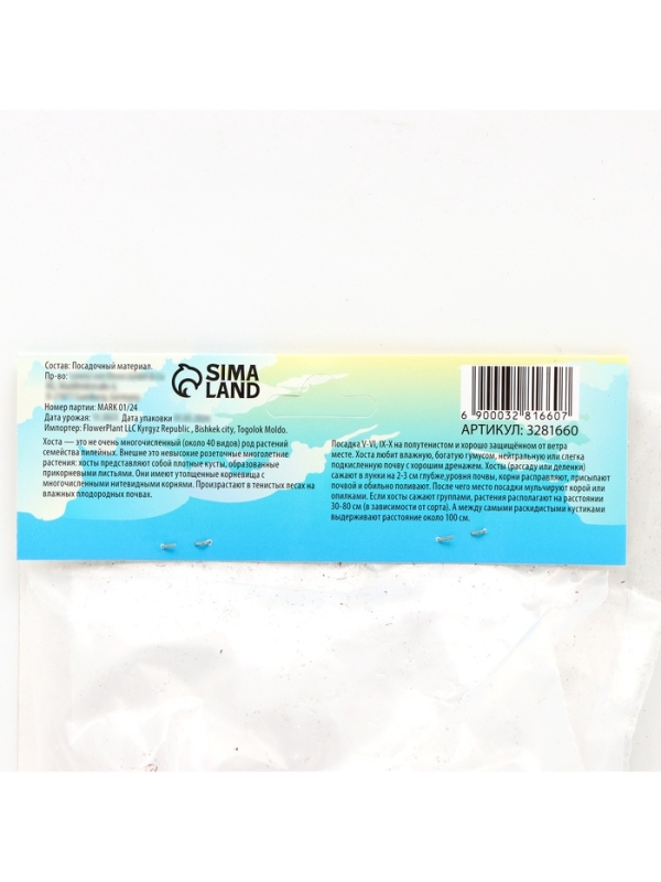 Хоста «Роберт Фрост», корневище в пакете с торфогрунтом, р-р I, 1 шт.