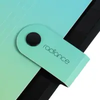 Папка А4 Radiance, 12 отделений, 600 мкм, на кнопке, голубой/зеленый градиент