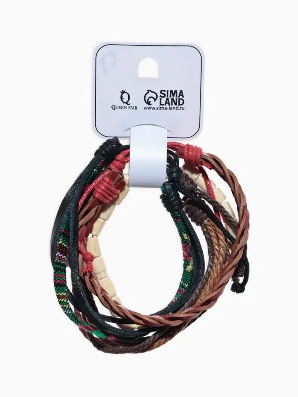 Набор браслетов &laquo;Радужный&raquo;, 4 шт. кожа, цветной, d=8 см