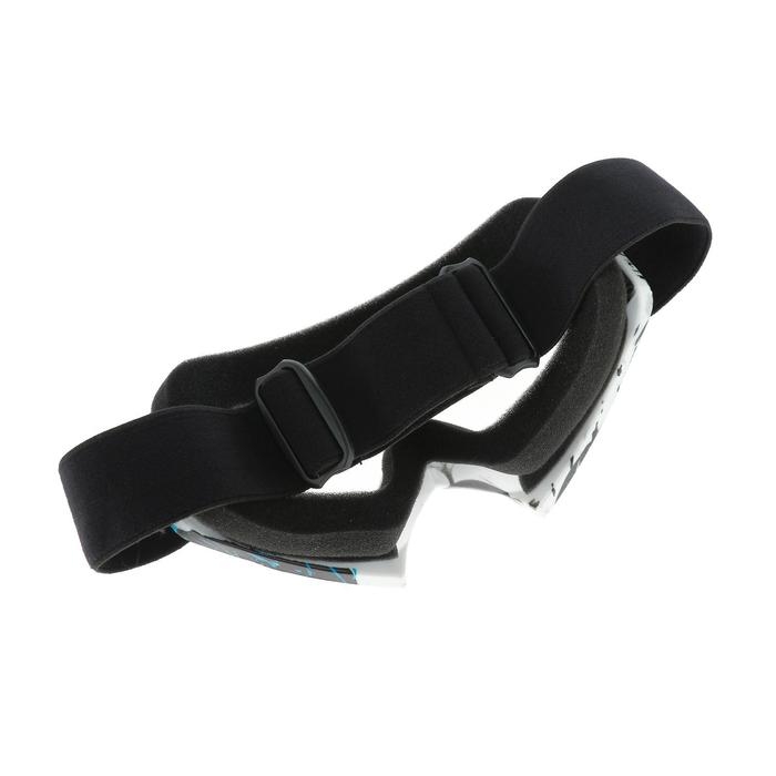 Очки-маска для езды на мототехнике, стекло прозрачное, белый-синий-чёрные, ОМ-23 Очки-маска для езды на мототехнике, стекло прозрачное, белый-синий-чёрные, ОМ-23