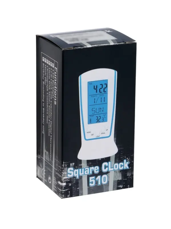 Часы-будильник электронные LB-02 &laquo;Обелиск&raquo;, дата, температура, подсветка, белый