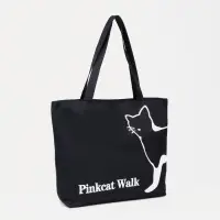 Сумка - шоппер, на молнии, с подкладкой, 42&times;9&times;32 см, с принтом, чёрная