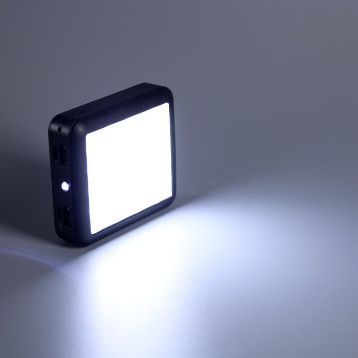 Внешний аккумулятор 484, 10000 мАч, кабели Type-C/Lightning/MicroUSB, фонарь, чёрный Внешний аккумулятор 484, 10000 мАч, кабели Type-C/Lightning/MicroUSB, фонарь, чёрный