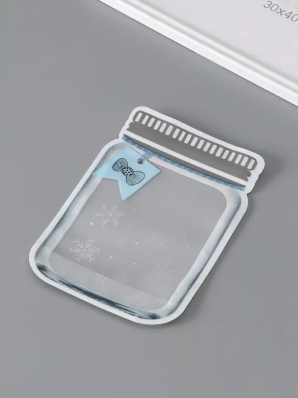 Пакет для хранения Пакет для хранения "Стеклянная баночка. Бант и снежинки", застёжка zip-lock 20 х13,7+6 см