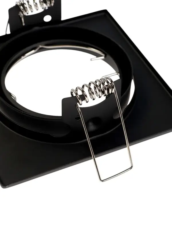 Светильник встраиваемый под лампу MR-16, поворотный, квадратный, металлический, чёрный