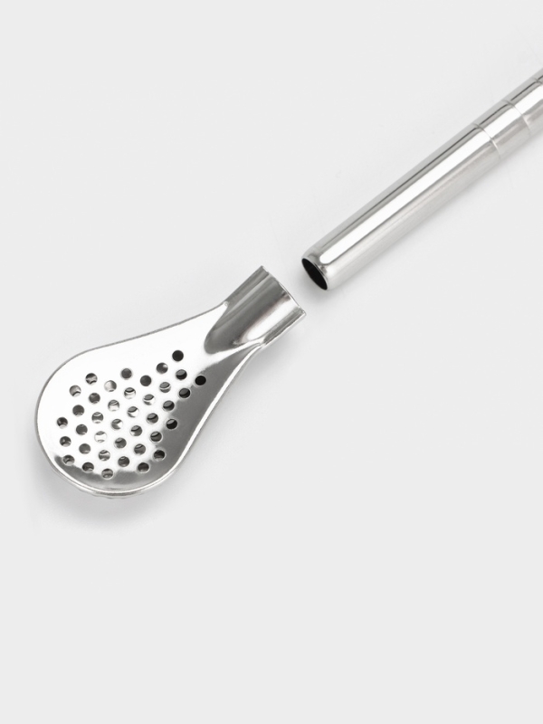 Калабас для чая Мате 240 мл и бомбилья с щеткой для чистки, набор для приготовления, белый   1078512