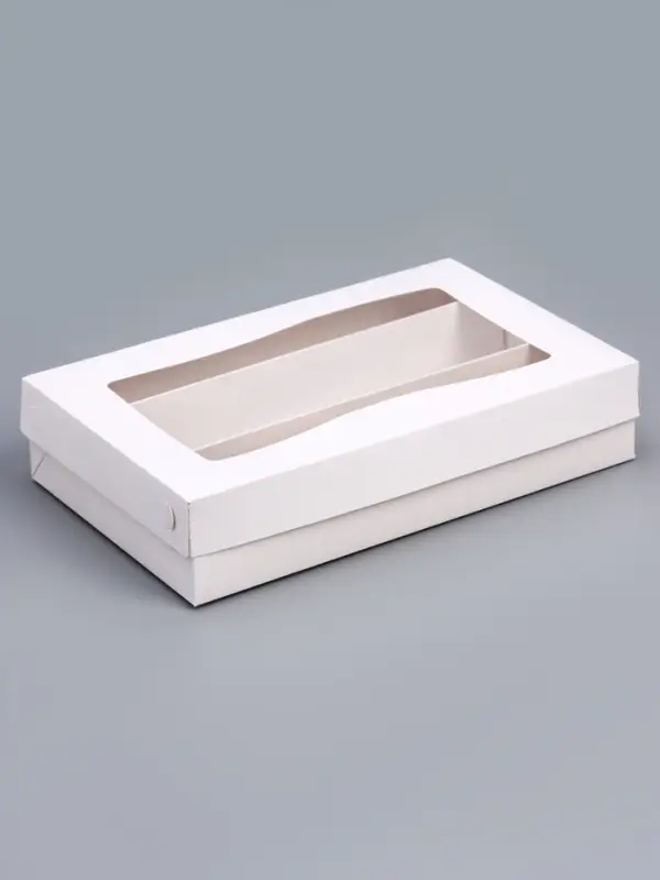 Коробка для макарун, с ложементом, белая 26.5&times;16.5&times;5.5 см