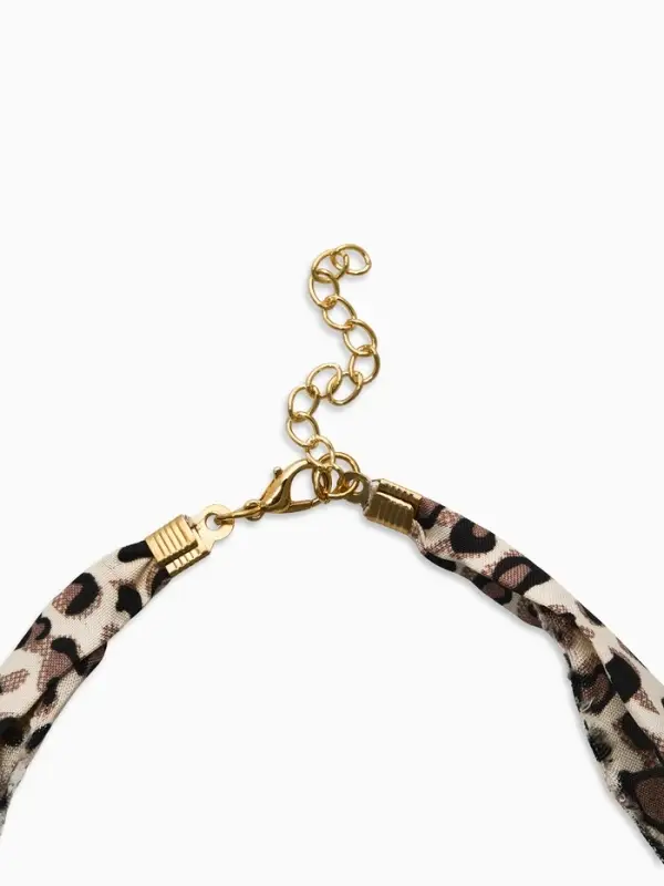 Колье "Новый стиль" микс подвесок, светлый леопард, в золоте 40+удл