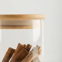 VETTA ЭКО Эллипс Банка для хранения 450мл, 10х8,5см, стекло, бамбук