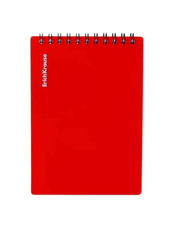 Блокнот на спирали А6, 60 листов в клетку, ErichKrause Classic, пластиковая обложка, фактура &laquo;песок&raquo;, блок офсет 100% белизна, МИКС