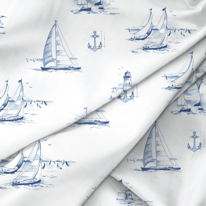 Постельное белье 2сп. Сатин премиум (нав.70х70-2шт.) Regatta blue,931147