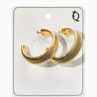 Серьги-кольца "Пружина" d=3см, цвет золото