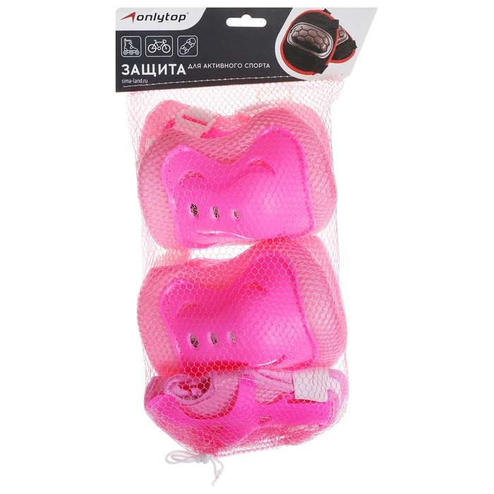 Защита роликовая ONLYTOP OT-2020, р. S, цвет розовый Защита роликовая ONLYTOP OT-2020, р. S, цвет розовый