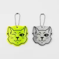 Светоотражающий элемент «Кот хитрец», двусторонний, 6×5.9 см, МИКС