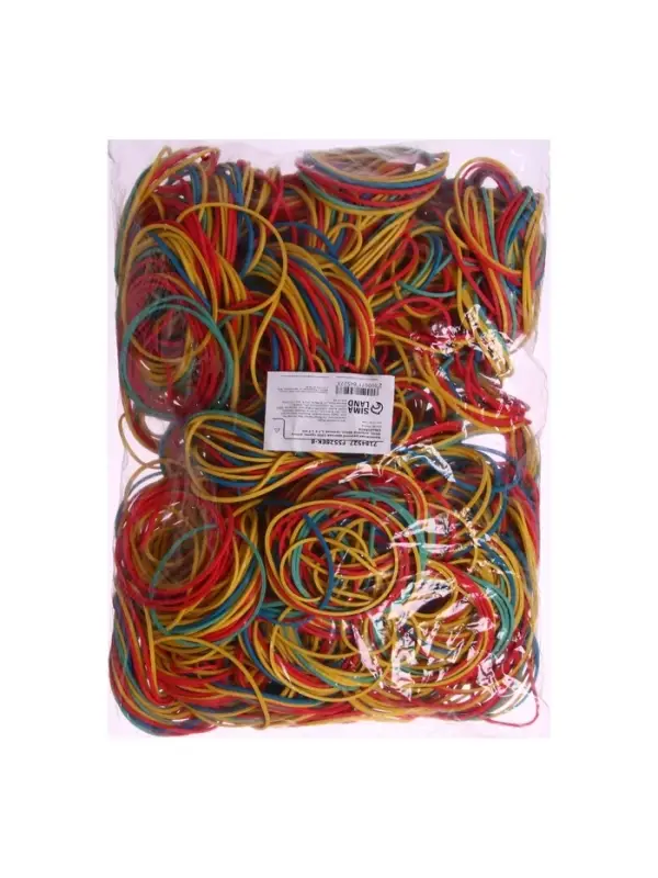 Банковская резинка цветная, 1000 грамм, длина 95 мм, диаметр - 60 мм, сечение 1.7&times;1.7 мм