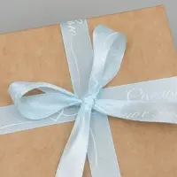 Лента атласная &laquo;Сделано с любовью&raquo;, 1.5&times;22.5 (&plusmn; 1) м, голубая