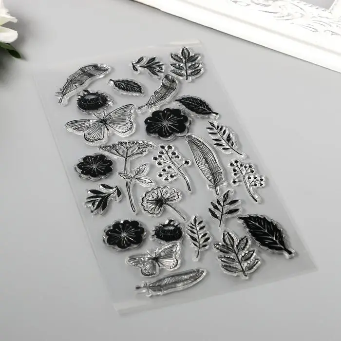 Штамп для творчества силикон "Гербарий" 20х10 см