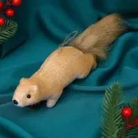 Украшение ёлочное "Белка с шишкой" 4,5х20 см, бежевый