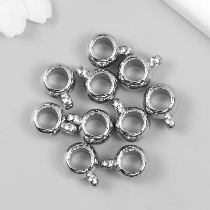 Подвеска "Бейл" 1,2х1,5 см цвет серебро