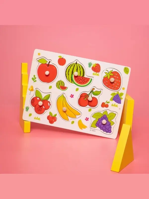 Рамка - вкладыш Лесная мастерская &laquo;Подбери картинку. Ягоды - фрукты&raquo;, 7 деталей