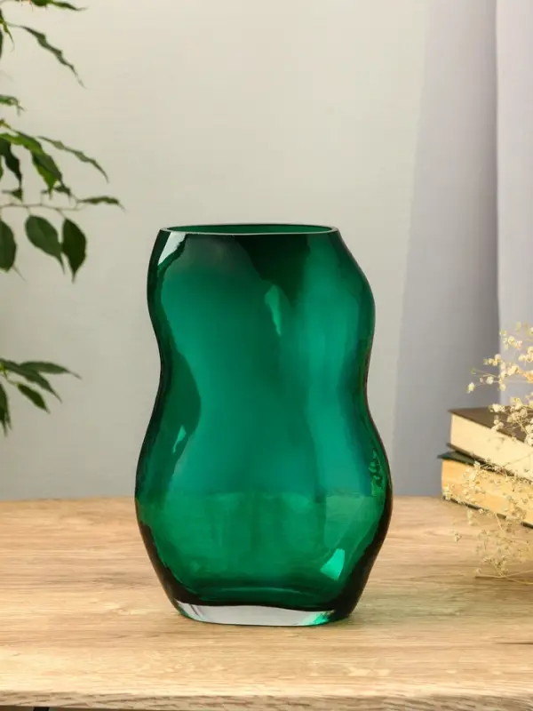 Ваза стекло настольная  Ваза стекло настольная "Шерил" 27х16 см, зелёный