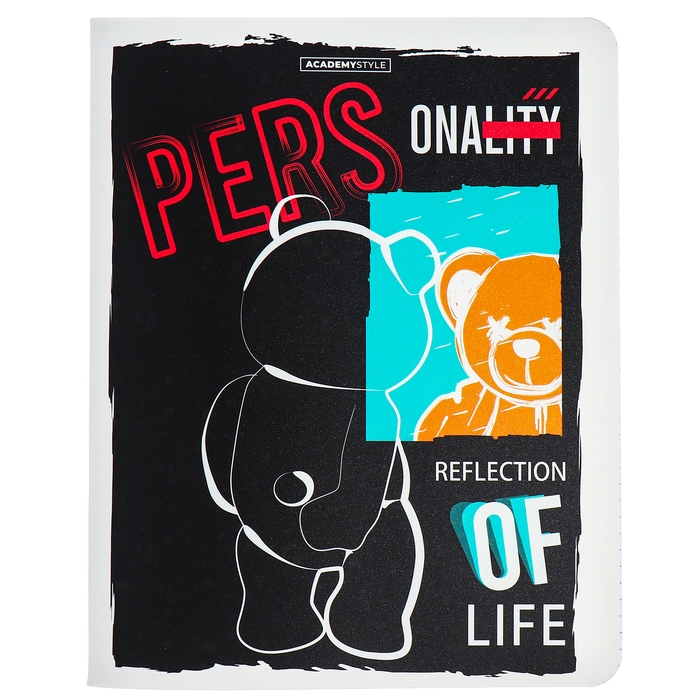 Тетрадь 48 листов в клетку Тетрадь 48 листов в клетку "Модный мишки", обложка пластиковая, МИКС