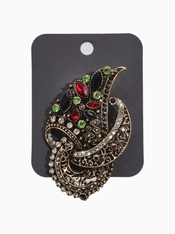 Брошь &laquo;1000 и 1 ночь&raquo;, водоворот, цветная в чернёном золоте