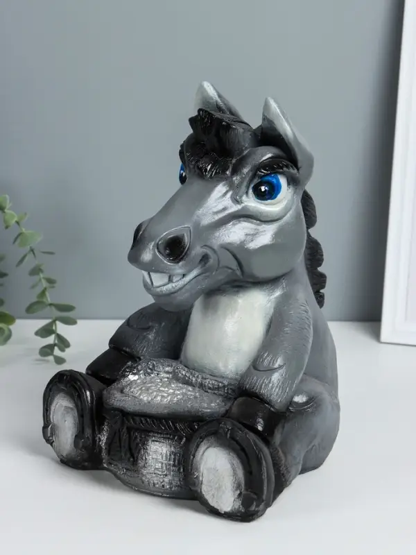 Копилка Копилка "Конь с мешком" 28х22х22 см, серый