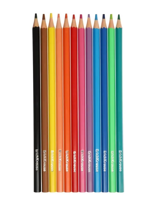 Карандаши 12 цветов, ErichKrause Prima Cat, пластиковые, шестигранные
