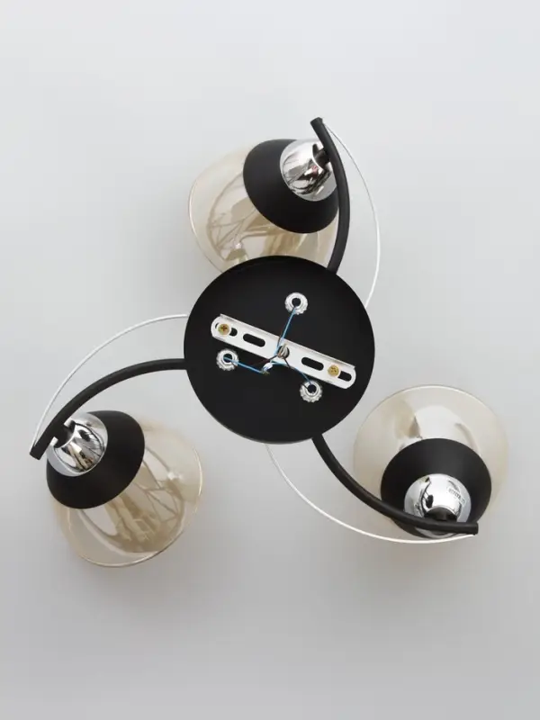 Люстра потолочная BayerLux &laquo;Ирида&raquo;, 3хЕ27, 40 Вт, черно-хромовый, 44&times;44&times;24 см