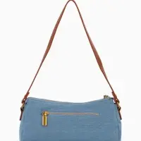 Сумка женская багет TEXTURA на молнии, 27&times;8&times;13 см, джинсовая, голубая