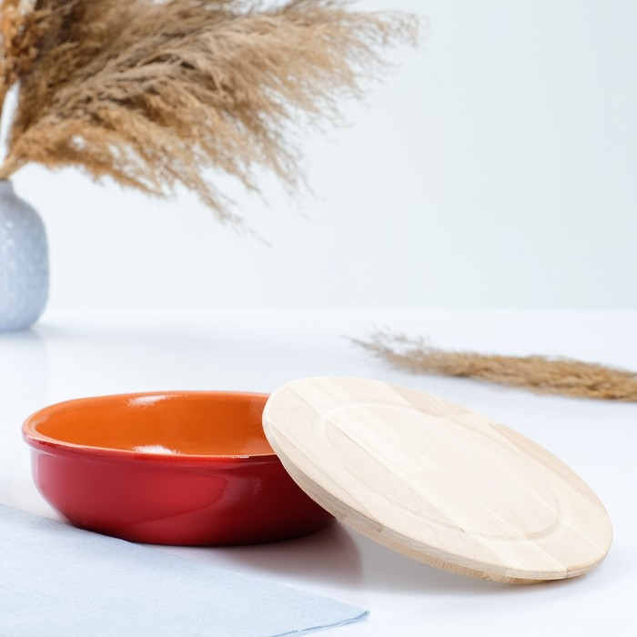 Набор для холодца  Набор для холодца "Вятский №1" (1 емкость/1л. + 1 деревянная крышка), красный