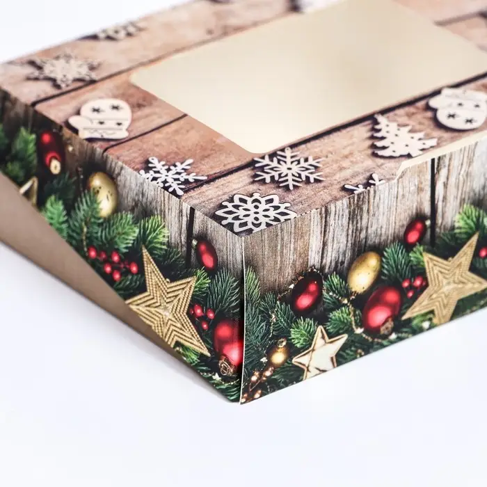 Коробка подарочная новогодняя складная «Праздник», 10×8×3.5 см
