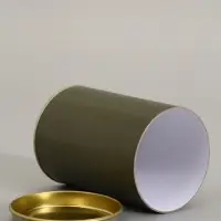 Тубус 73&times;110 мм (90 мм внутренняя высота), картон, хаки, металлическая крышка