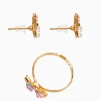 Набор детский &laquo;Выбражулька. Бабочка&raquo;, 3 предмета: кулон, кольцо, серьги, разноцветный в золоте