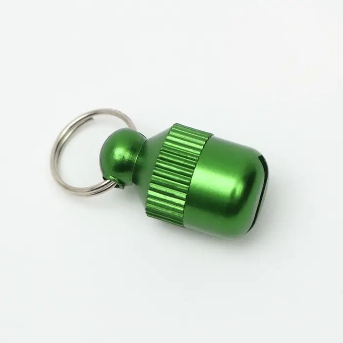 Адресник-капсула под записку &laquo;Бочонок&raquo;, 1.1&times;2.3 см, металл, зелёный