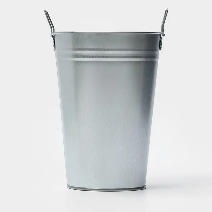 Вазон оцинкованный с ручками, 7 л, d=21 см, h=29 см, ГОСТ