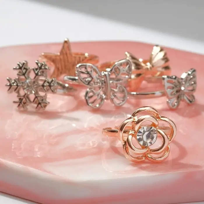 Кольцо детское Выбражулька «Контуры», форма МИКС, МИКС, безразмерное Кольцо детское Выбражулька «Контуры», форма МИКС, МИКС, безразмерное