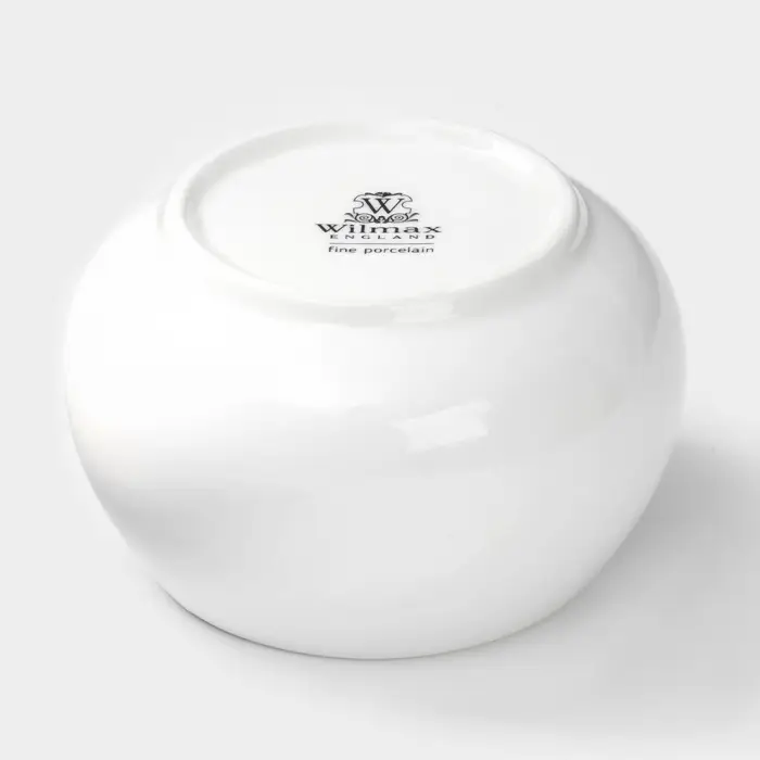 Сахарница с крышкой Wilmax, 210 мл, фарфор, белая