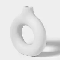 Ваза для сухоцветов Ring, пластик, 3.8&times;13.5&times;14.7 см, 250 мл, белая
