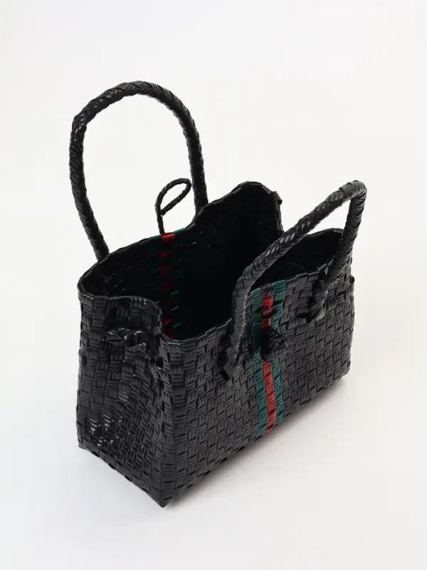 Сумка плетёная пластиковая, 23&times;11&times;30 см, чёрная