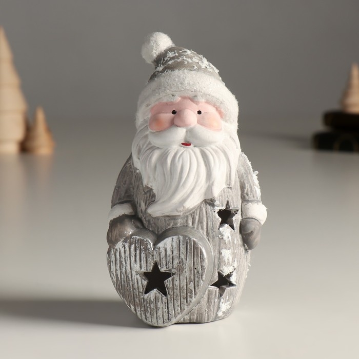 Сувенир керамика свет Сувенир керамика свет "Дед Мороз с сердечком" 8,3х7,5х16,5 см