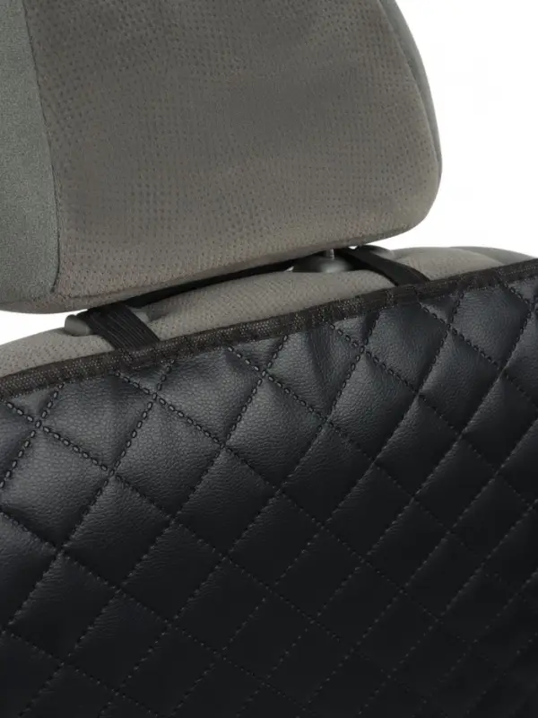 Накидка-незапинайка на спинку сиденья Cartage, экокожа, ромб, черный, 60&times;40 см, черный