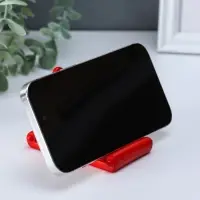 Сувенир полистоун подставка под телефон "Манэки-нэко с золотым слитком" 5,8х8,5х6,5 см