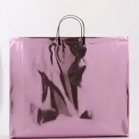 Пакет подарочный ПВХ, голография, розовый, пластиковая ручка, 50×42×12 см Пакет подарочный ПВХ, голография, розовый, пластиковая ручка, 50×42×12 см