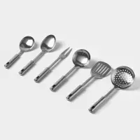 Набор кухонных принадлежностей &laquo;Стандарт&raquo;, 6 предметов, на подвесе, серебристый