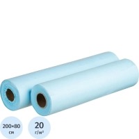 Простыня в рулоне 80х200, спанбонд, пл.20,глб,с перфорац. 100шт/рул ШК35970