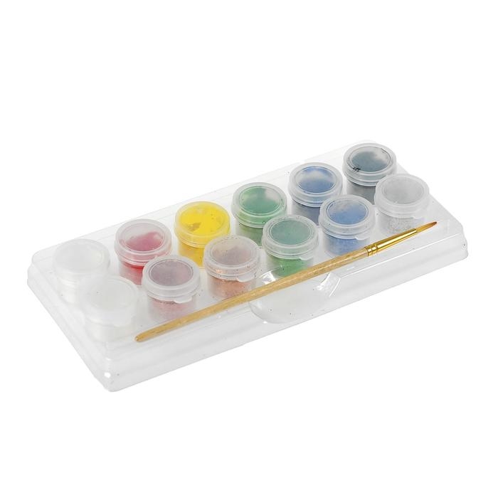 Краска для лица и тела «Аква-Колор», 3 мл, блёстки, кисть, набор 6 цветов Краска для лица и тела «Аква-Колор», 3 мл, блёстки, кисть, набор 6 цветов