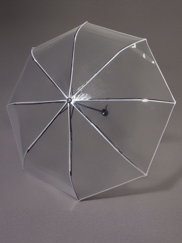 Зонт мех R48/53 8сп 3 сл ПВХ ОДНОТОН круглая ручка белый шильд QF Зонт мех R48/53 8сп 3 сл ПВХ ОДНОТОН круглая ручка белый шильд QF